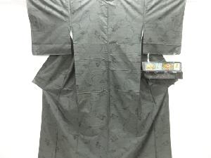 未使用品　仕立て上がり　花唐草模様織り出し本場泥大島紬着物(7マルキ)